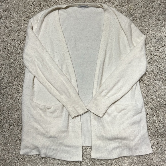 Madewell Cozy Walker Cardigan Sweater Cream Size Medium - Picture 2 of 6